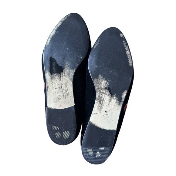 Vintage Pritzi Black Velvet Women's Embroidered Christmas Flats Santa Train sz 7 - Picture 10 of 11